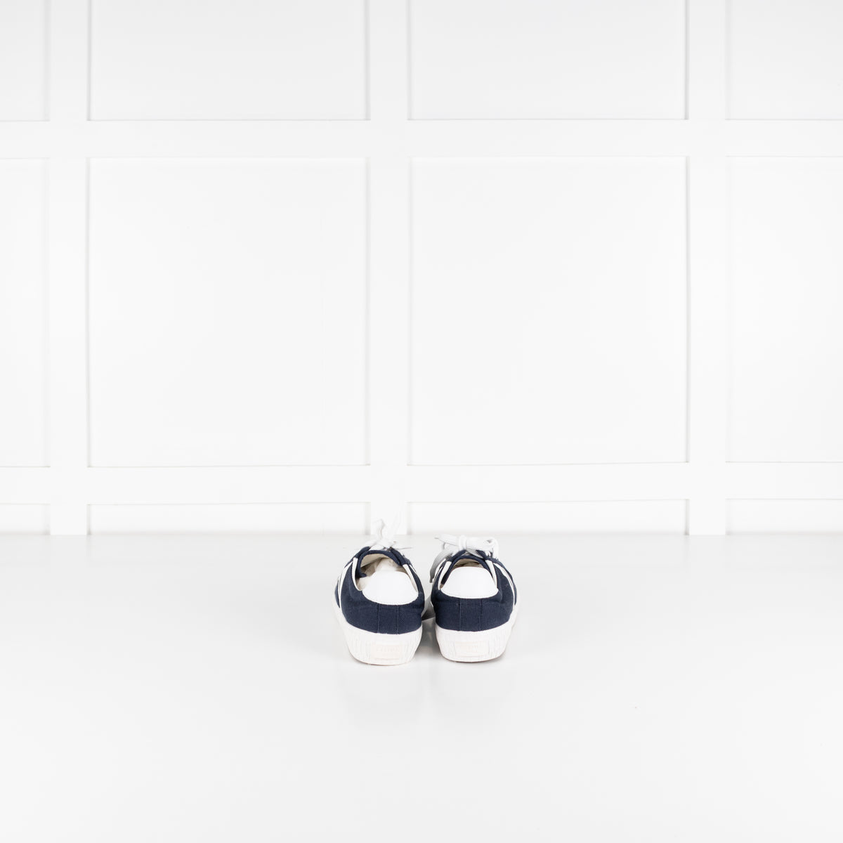 Celine Navy and White Canvas Trainers