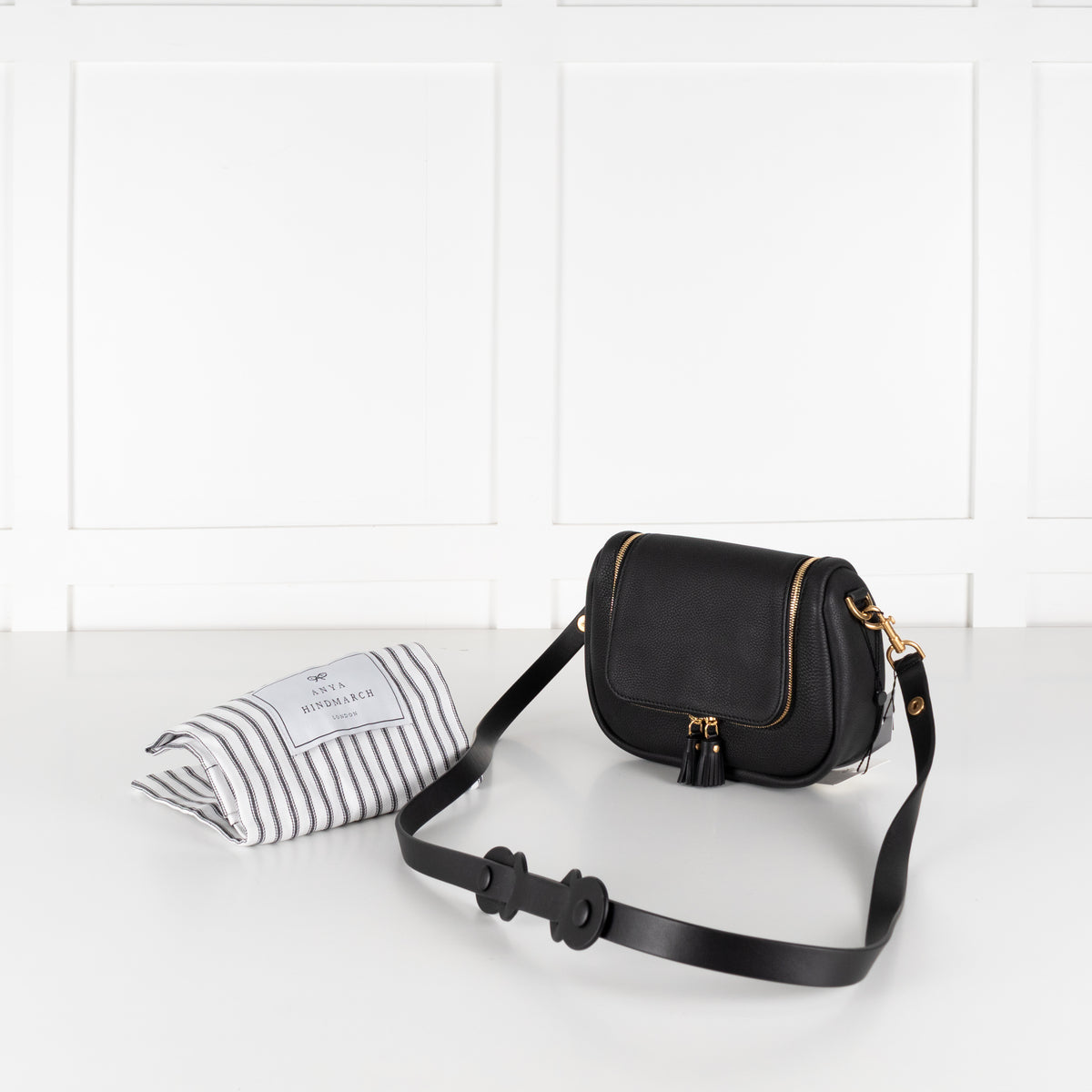 Anya Hindmarch Black Leather Vere Crossbody Bag
