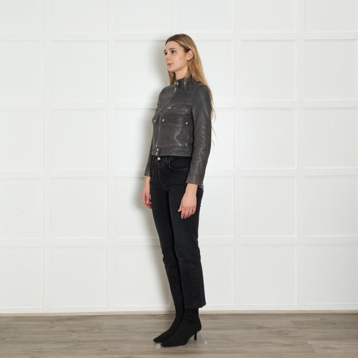 Zadig & Voltaire Grey Leather Jacket