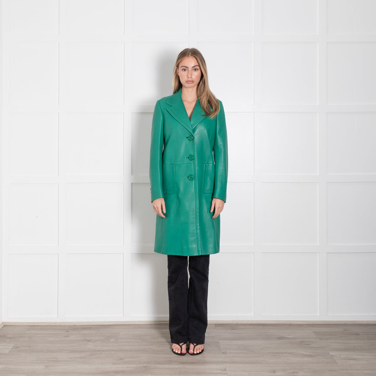 Prada Green Leather Coat