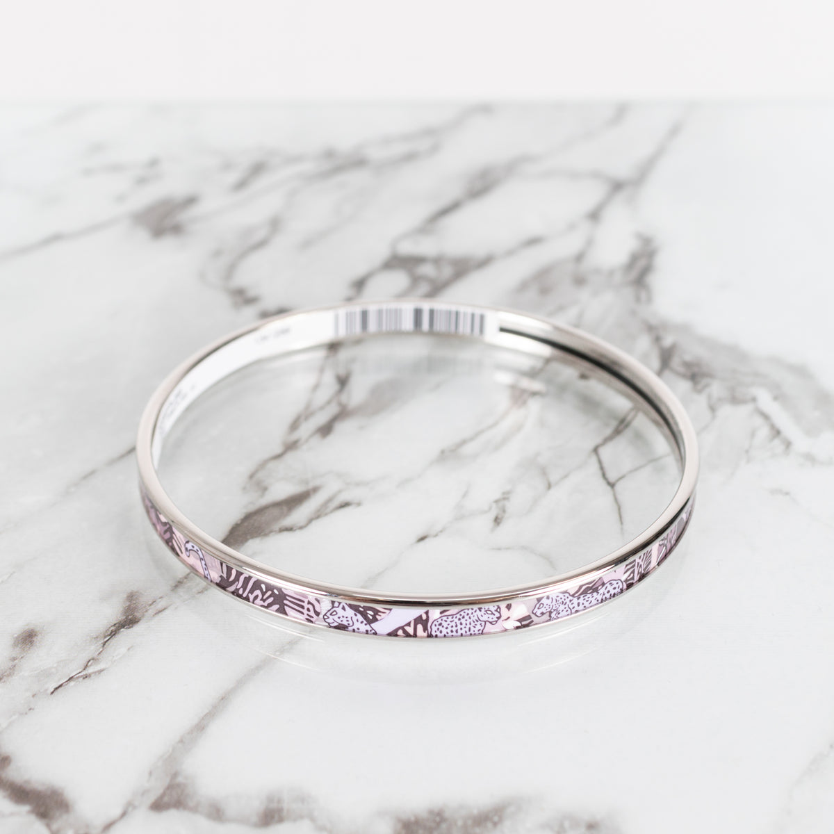 Hermes  White Les Folies Du Faubourg Enamel Bangle