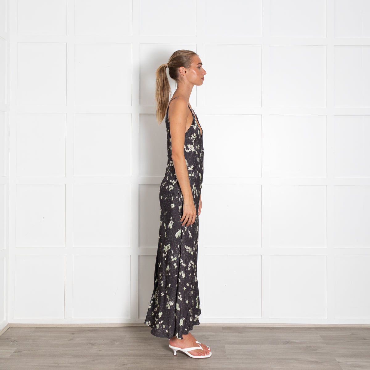 Day Birger Mikkelsen Grey Cream Floral Sleeveless Maxi Dress