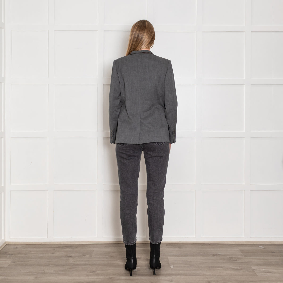 Stella McCartney Grey Wool Stand Collar Blazer