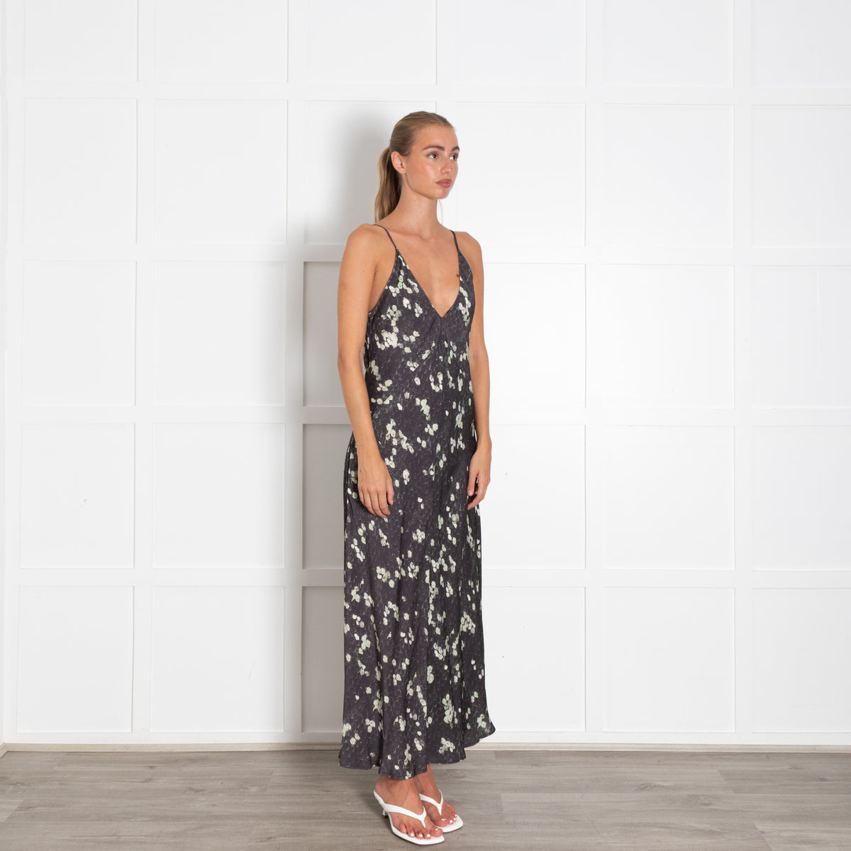 Day Birger Mikkelsen Grey Cream Floral Sleeveless Maxi Dress