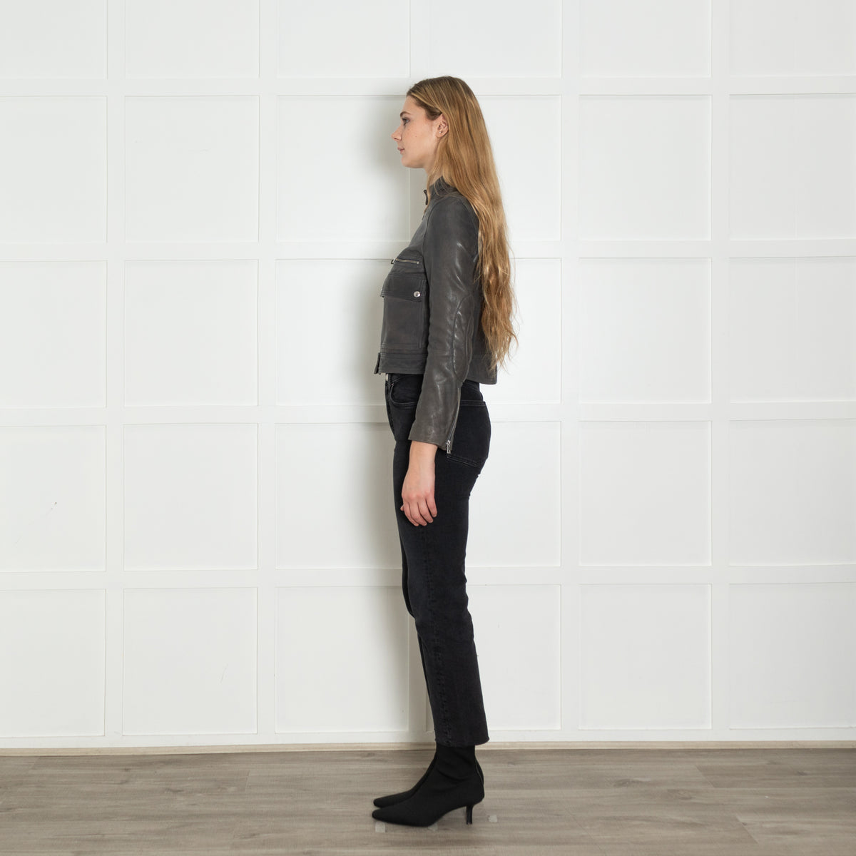 Zadig & Voltaire Grey Leather Jacket