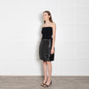 Sandro Black Leather Ruffled Mini Skirt