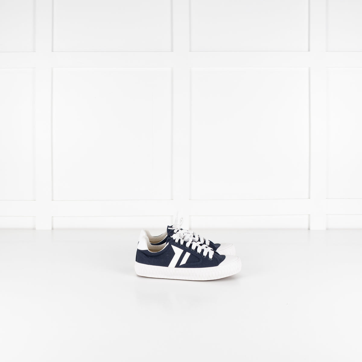Celine Navy and White Canvas Trainers