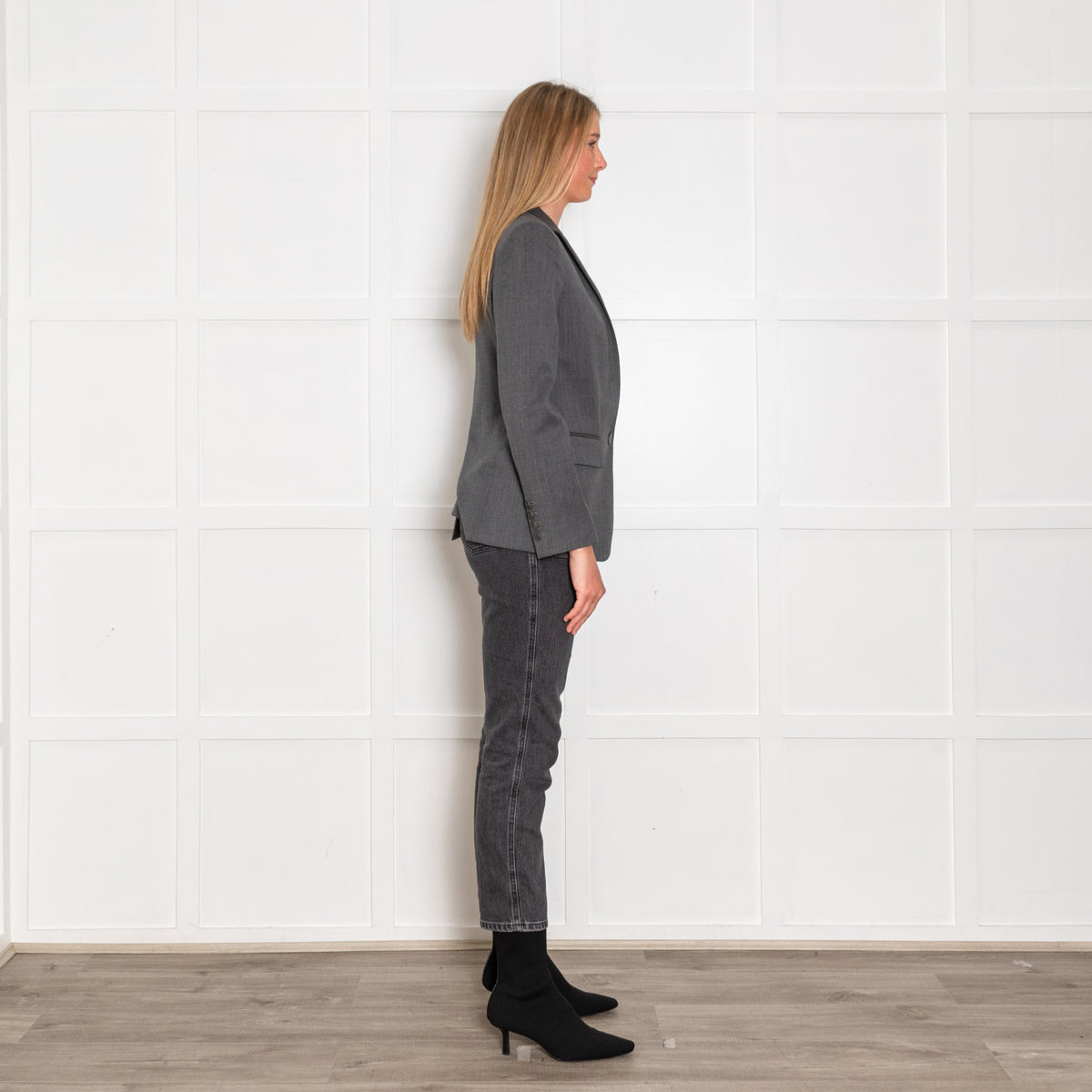 Stella McCartney Grey Wool Stand Collar Blazer