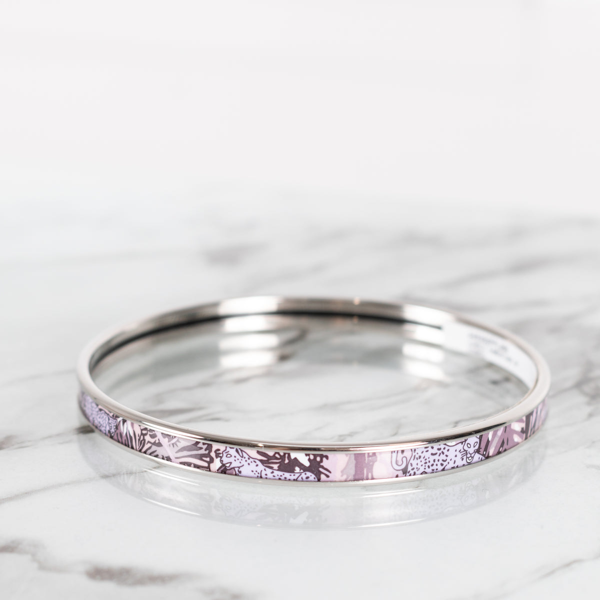 Hermes  White Les Folies Du Faubourg Enamel Bangle