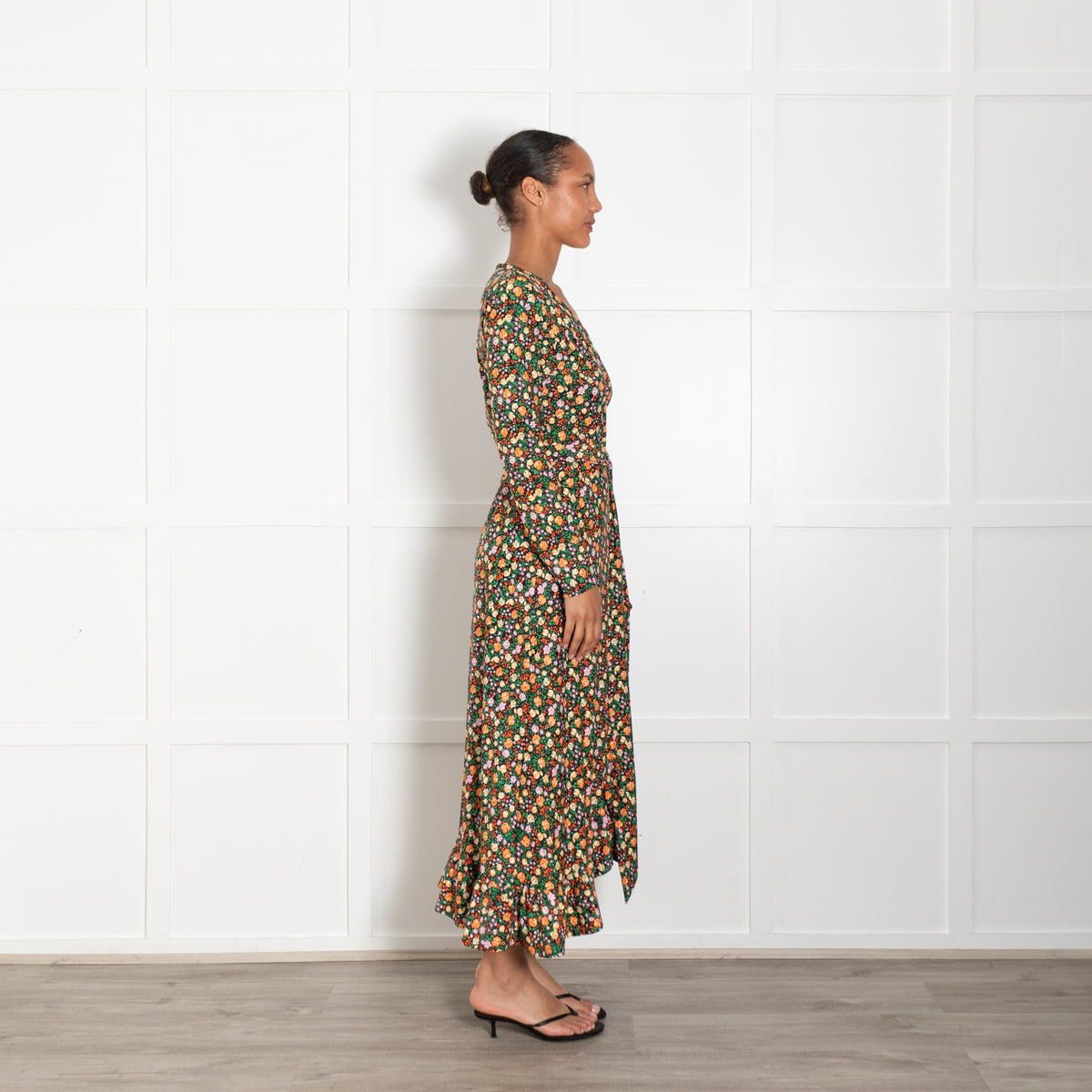 Ganni Alameda Floral Wrap Dress