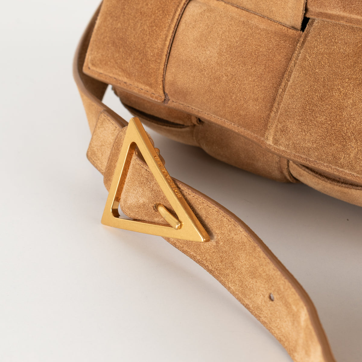 Bottega Veneta Tan Suede Padded Cassette Bag