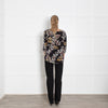 Ba&sh Black Floral Blouse with Gathered Cuffs