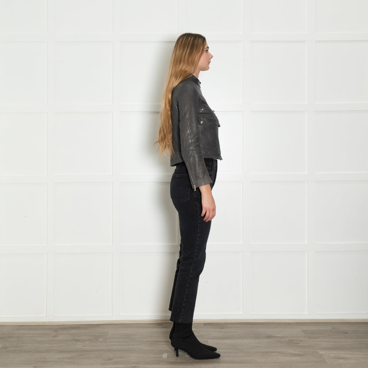 Zadig & Voltaire Grey Leather Jacket