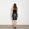 Sandro Black Leather Ruffled Mini Skirt
