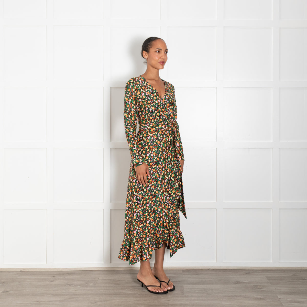 Ganni Alameda Floral Wrap Dress