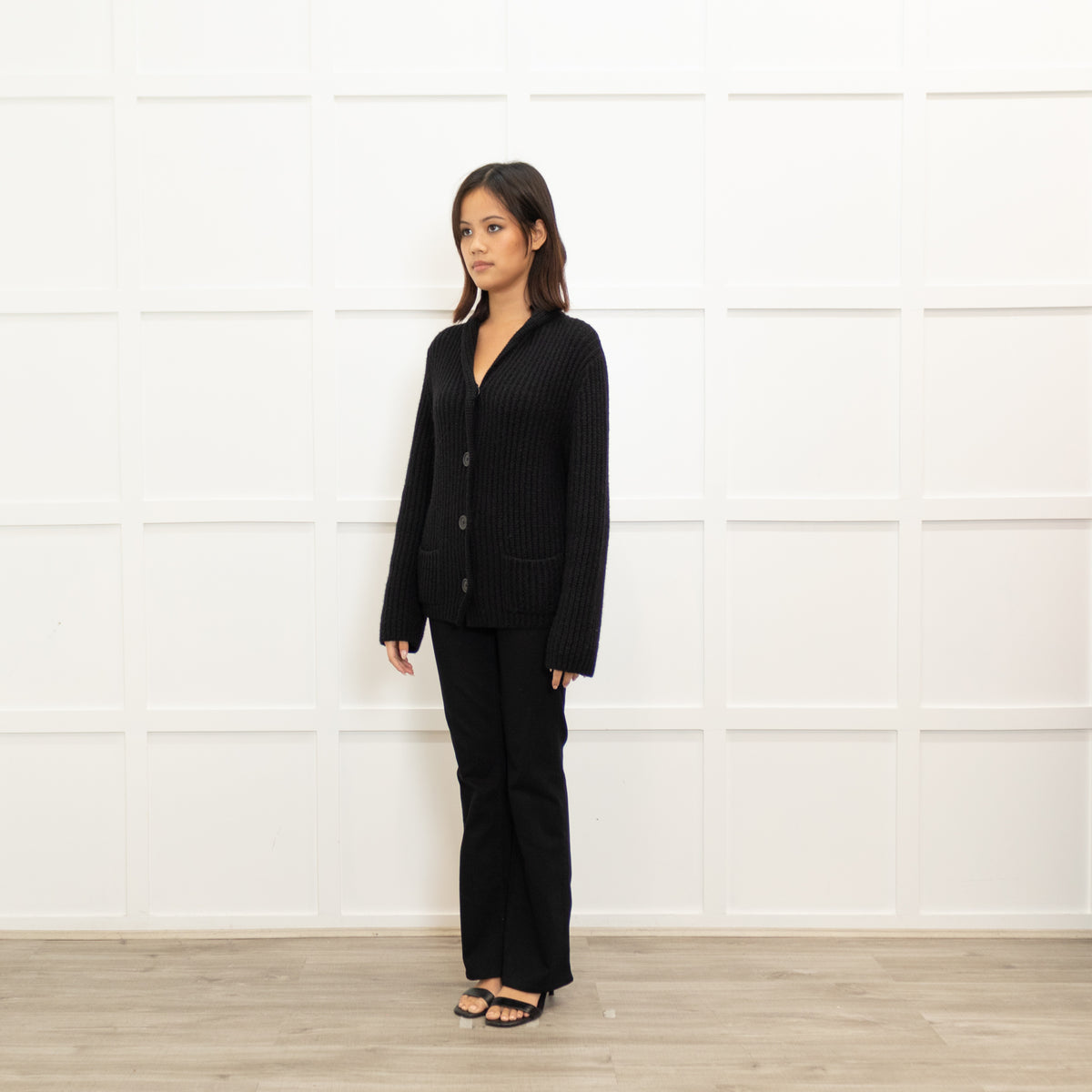 Agnes B Black Alpaca Cardigan