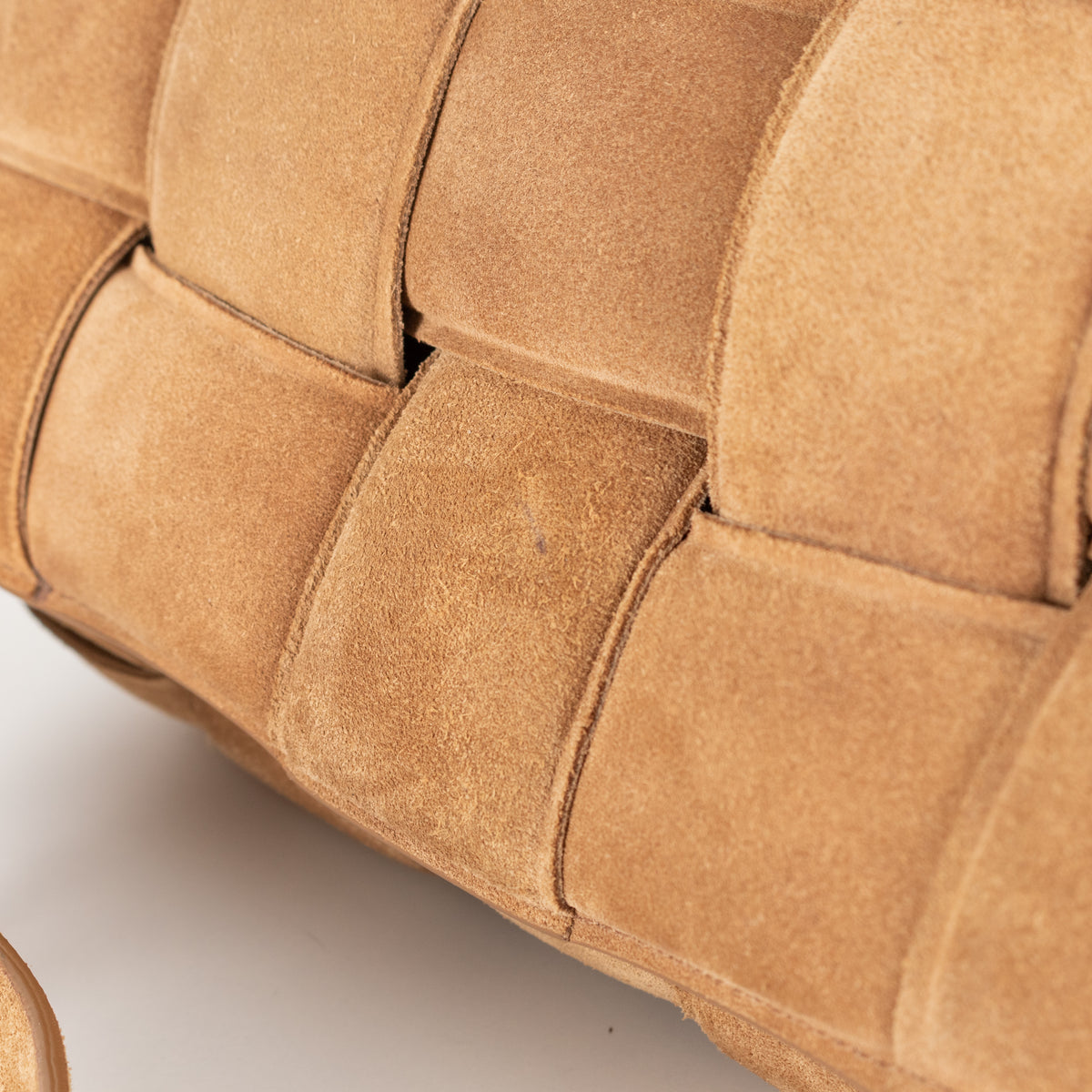 Bottega Veneta Tan Suede Padded Cassette Bag