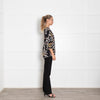 Ba&sh Black Floral Blouse with Gathered Cuffs
