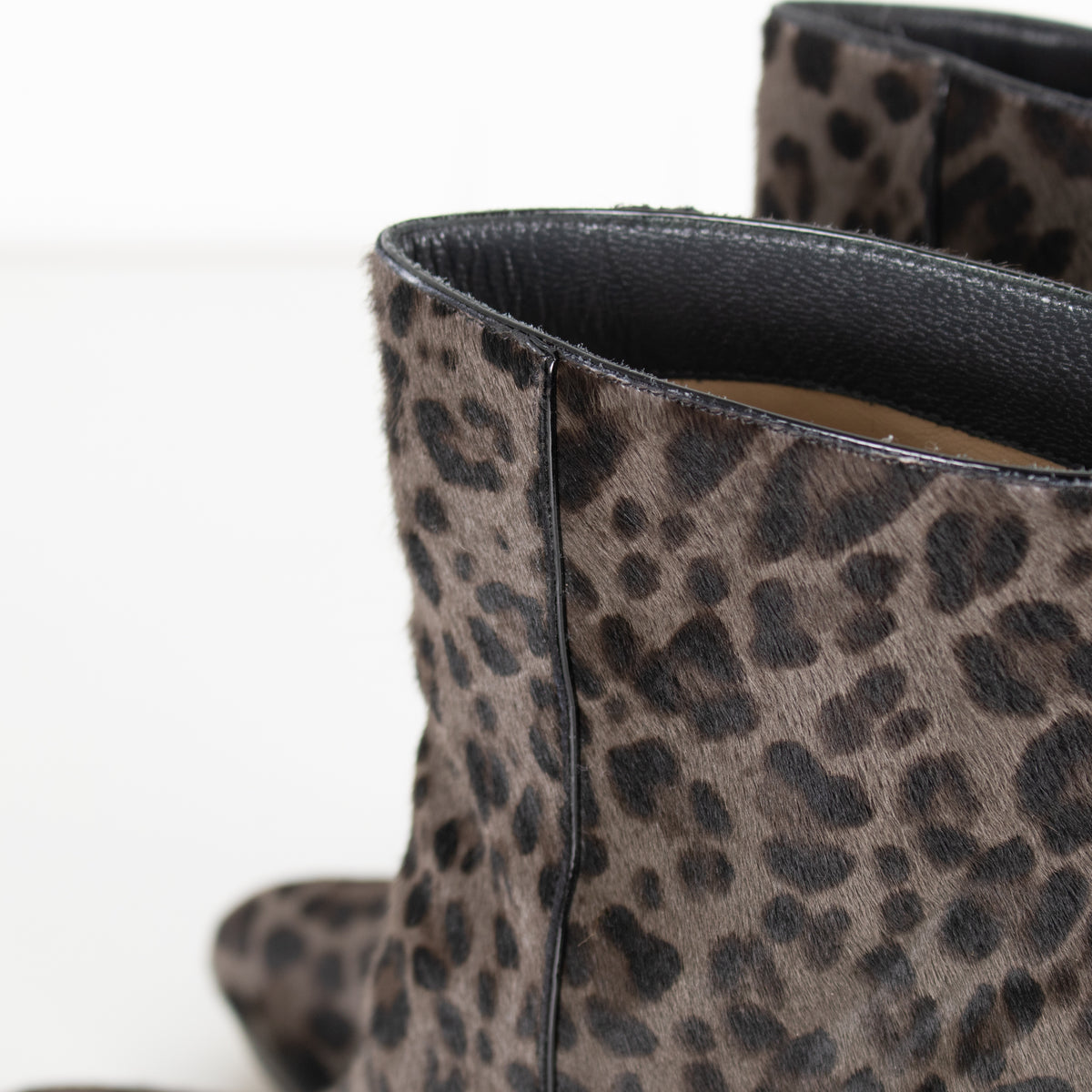 Jimmy Choo Gia Grey Mid Pony Ankle Boots