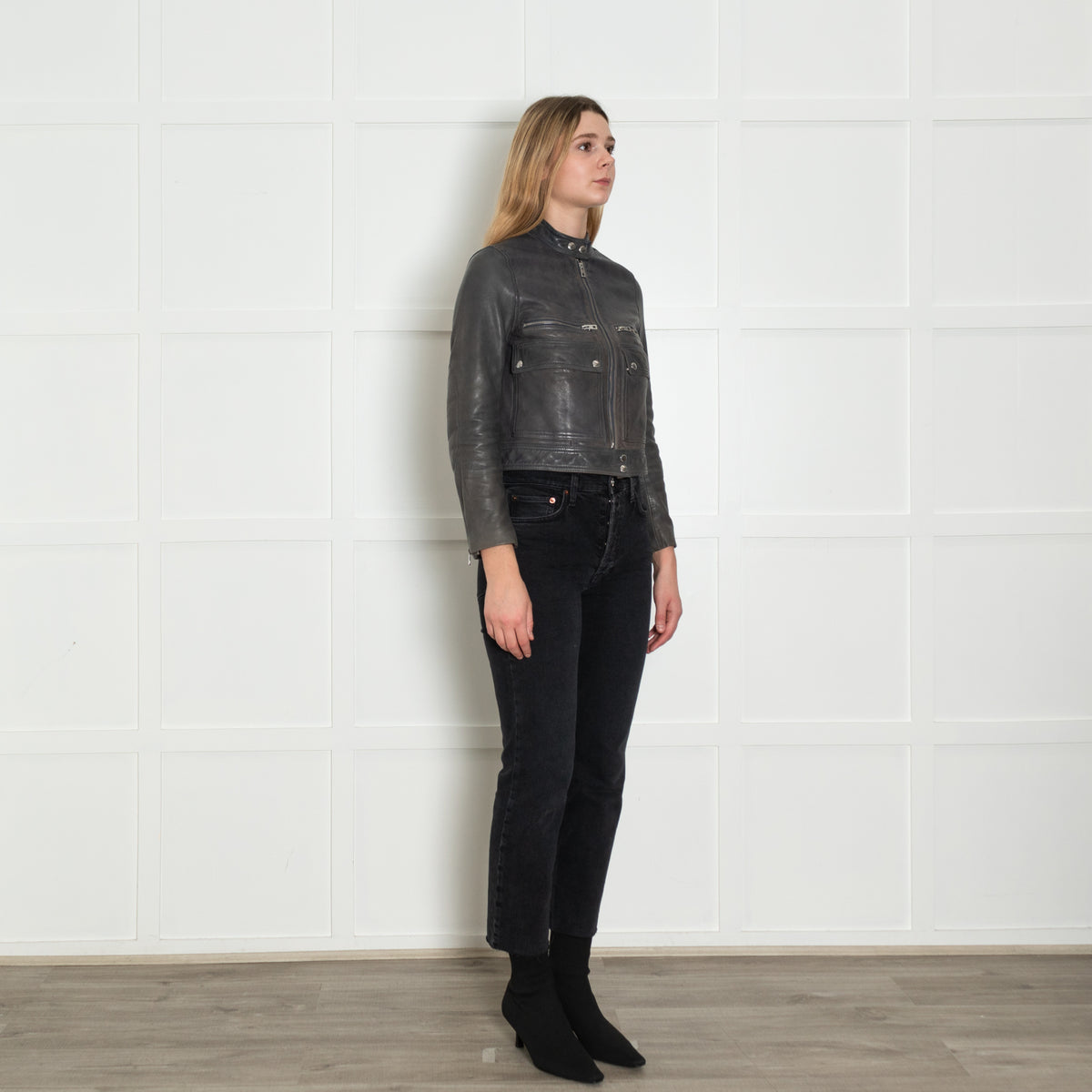Zadig & Voltaire Grey Leather Jacket
