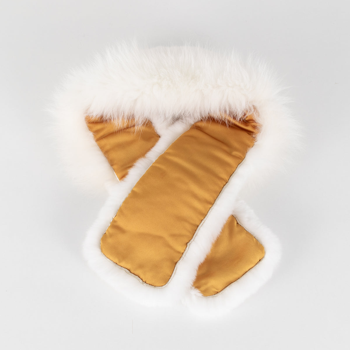 Yves Salomon White Fur Scarf