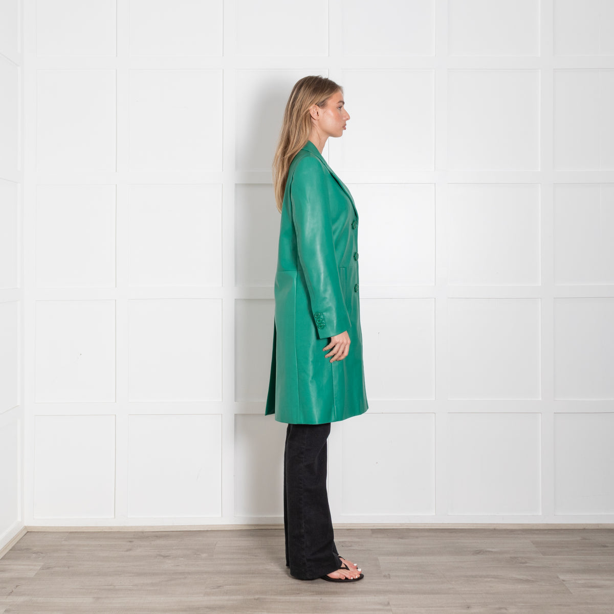 Prada Green Leather Coat