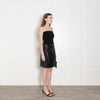 Sandro Black Leather Ruffled Mini Skirt