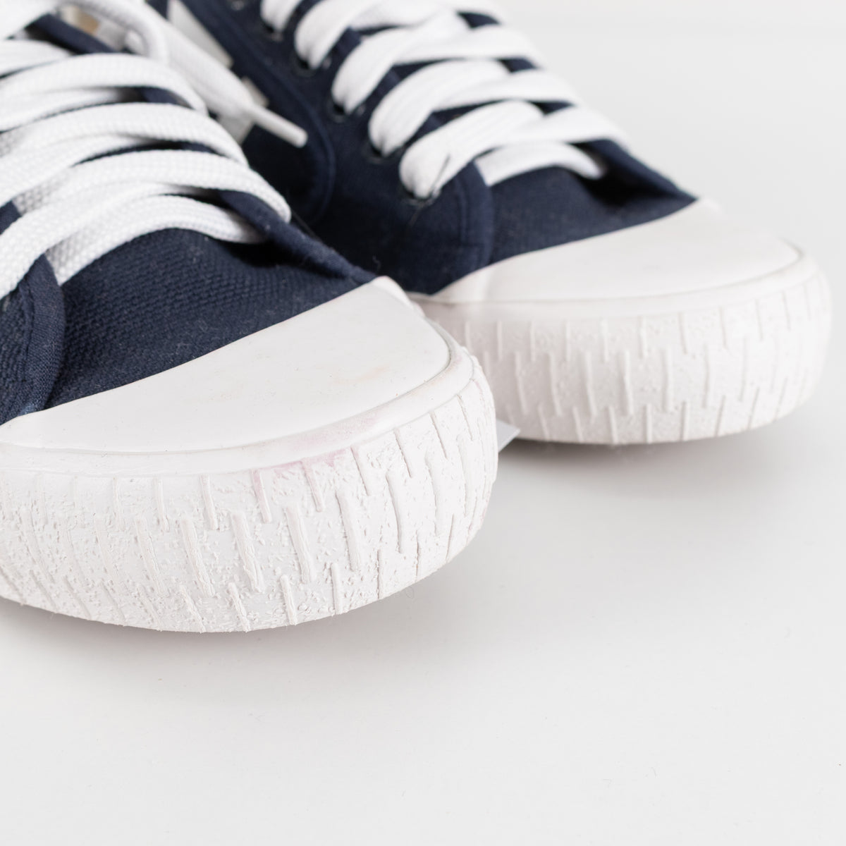 Celine Navy and White Canvas Trainers