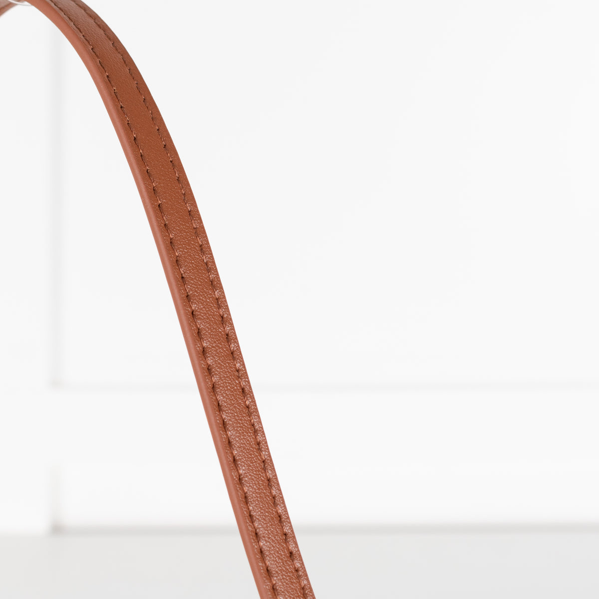 Aupen Beige Woven Asymmetric Shoulder Bag With Brown Leather Trim