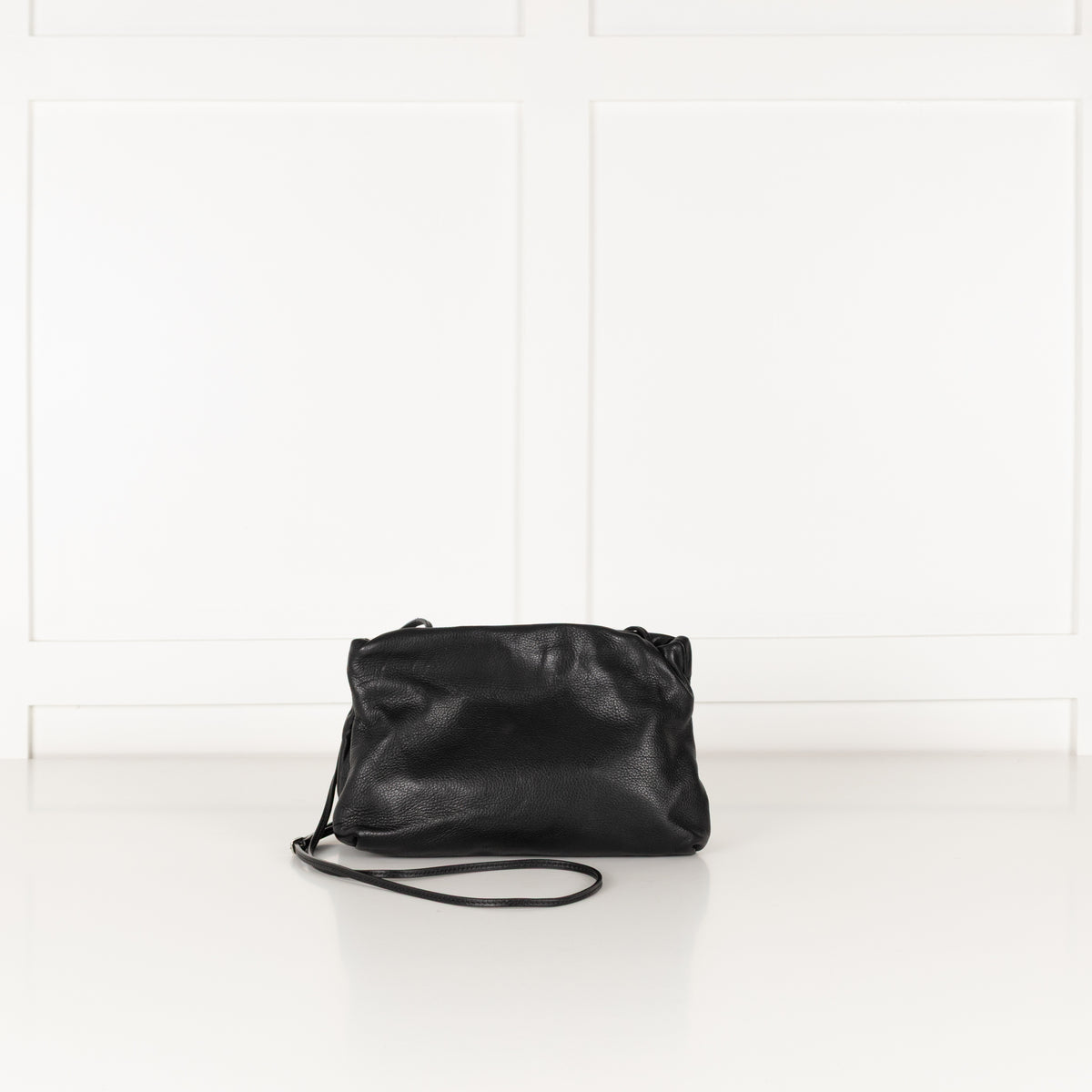 The Row Black Leather Bourse Clutch Bag