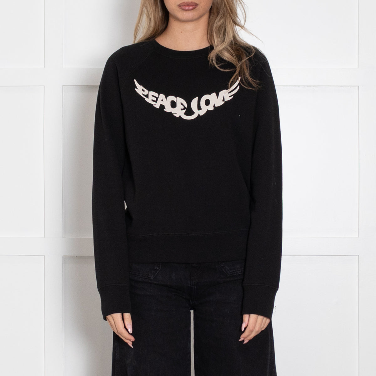 Zadig & Voltaire Unisex Black Sweatshirt With 'Peace Love ' Logo