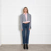 Alexander Wang Grey and Pink Layered Crop Blazer