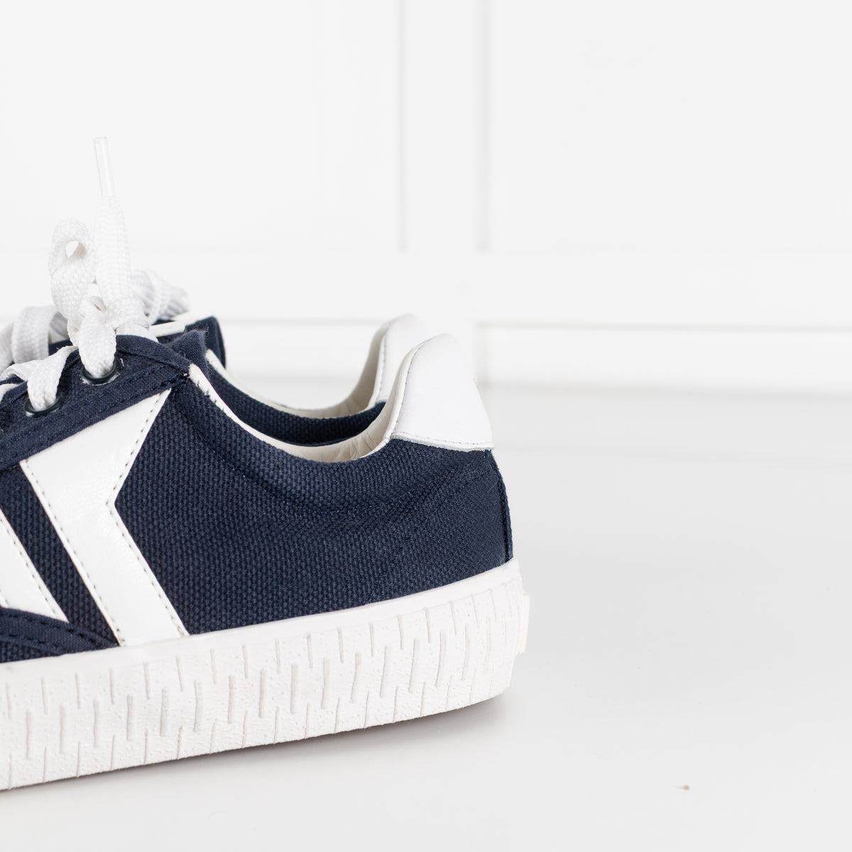 Celine Navy and White Canvas Trainers