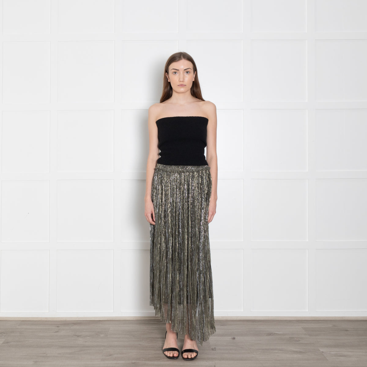 Isabel Marant Etoile Silver Lurex Asymmetric Skirt