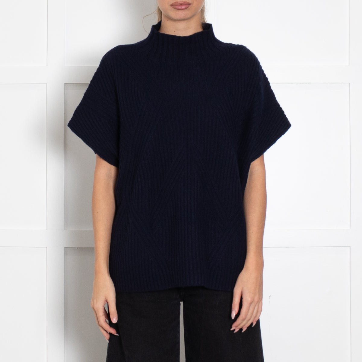 Bompard Navy Blue Cashmere Sleeveless Sweater
