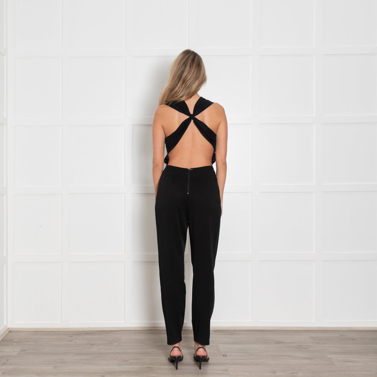 Alice + Olivia Black Backless Jumpsuit