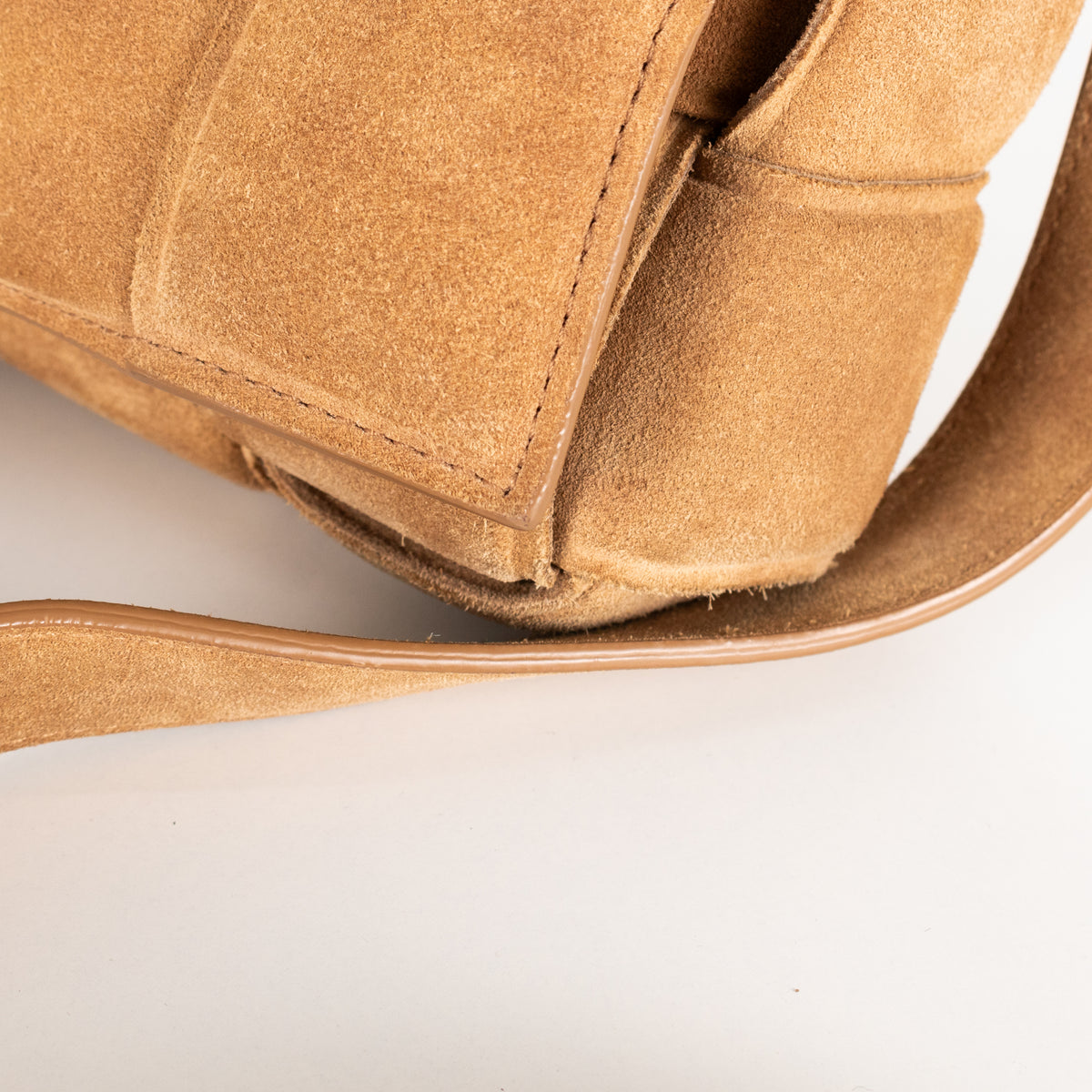 Bottega Veneta Tan Suede Padded Cassette Bag