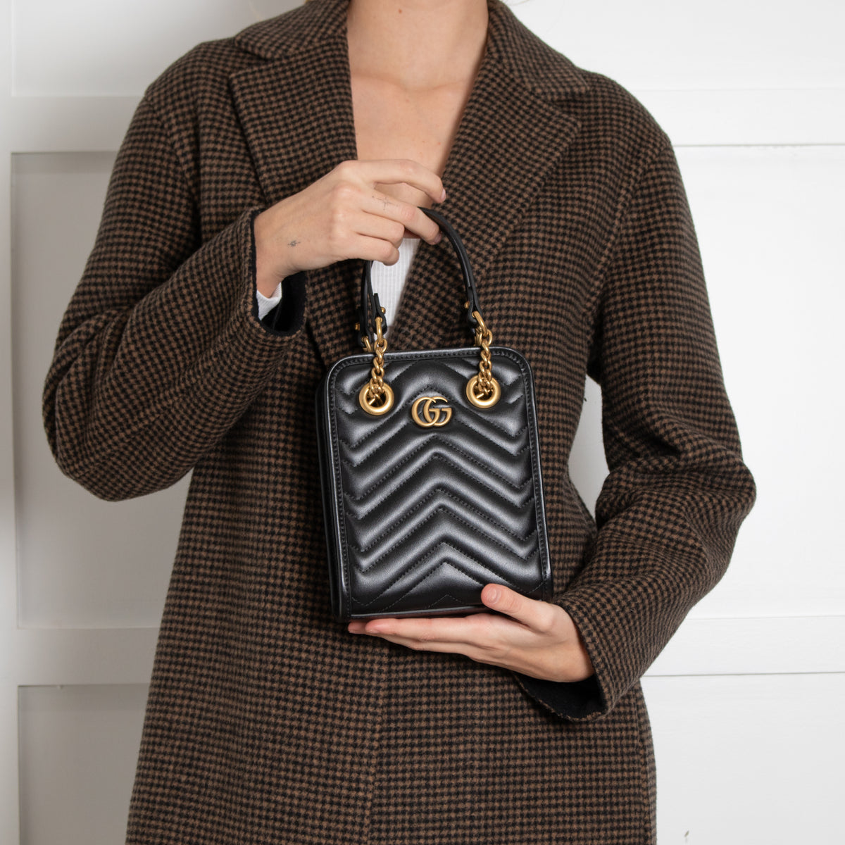 Gucci Black GG Marmont Matelasse Mini Bag