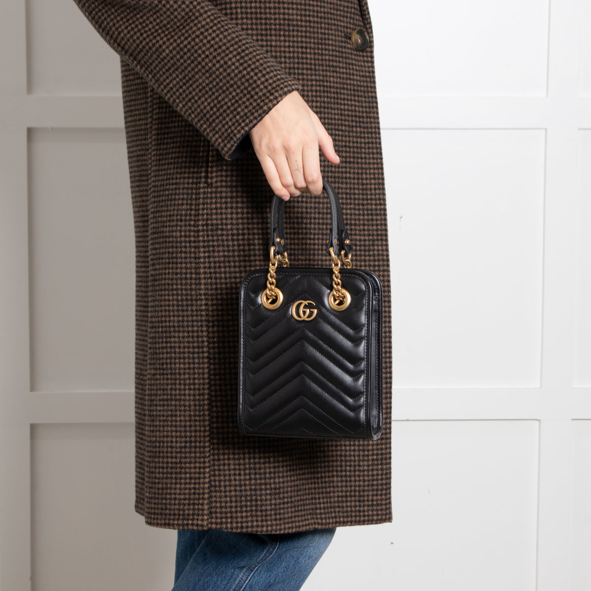 Gucci Black GG Marmont Matelasse Mini Bag