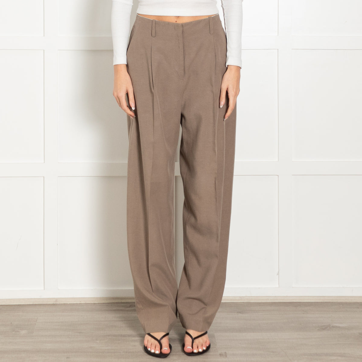 Viktoria & Woods Pale Khaki Front Pleat Trousers