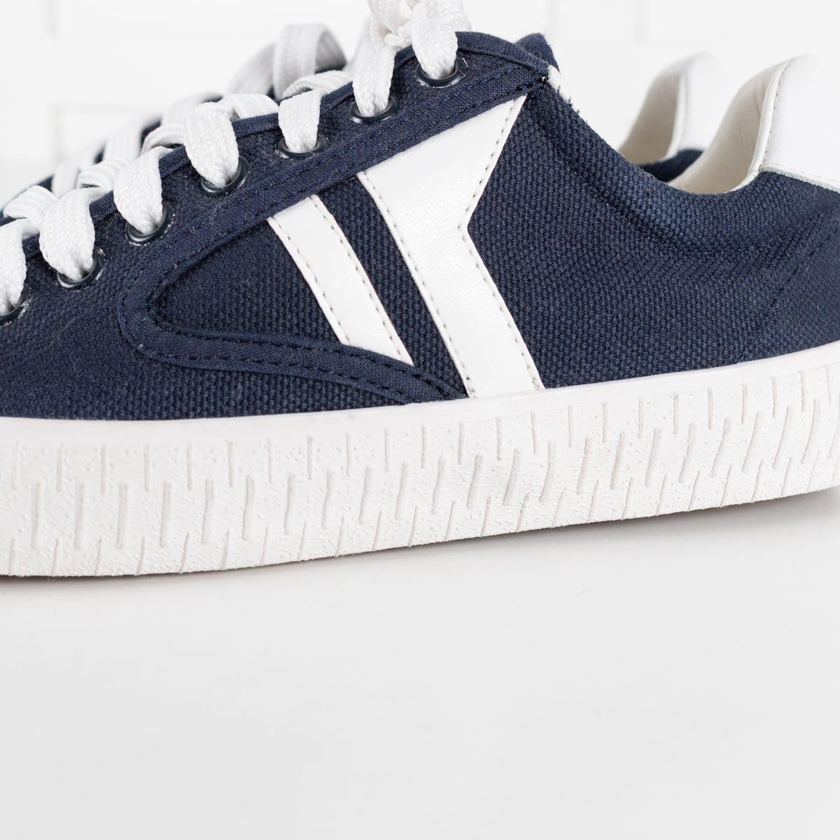 Celine Navy and White Canvas Trainers