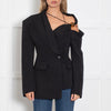 Jacquemus Black One Shoulder Baska Jacket