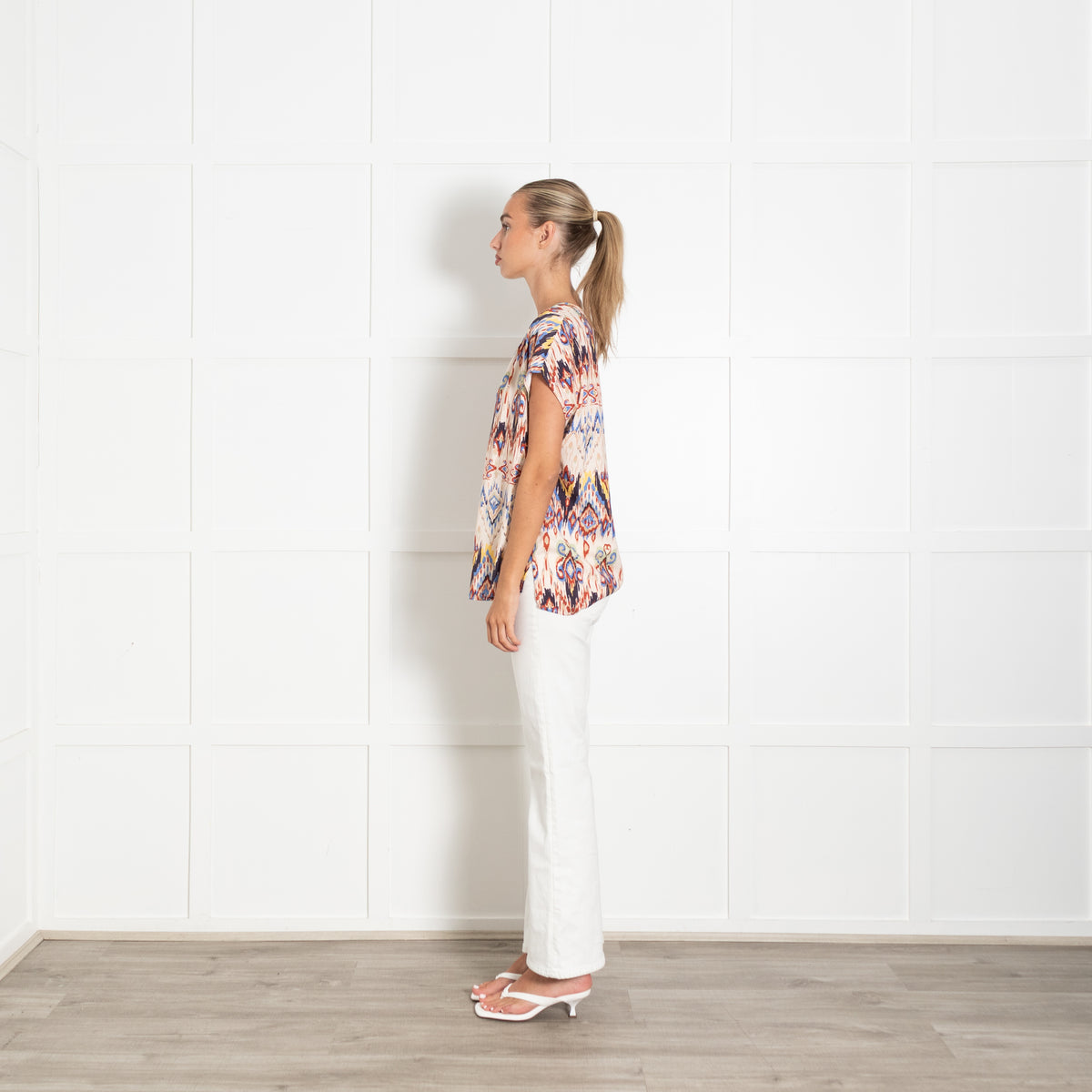 Dea Kudibal Multi Coloured Aztec Pattern Cap Sleeve Top