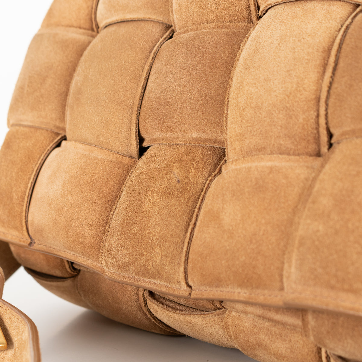 Bottega Veneta Tan Suede Padded Cassette Bag
