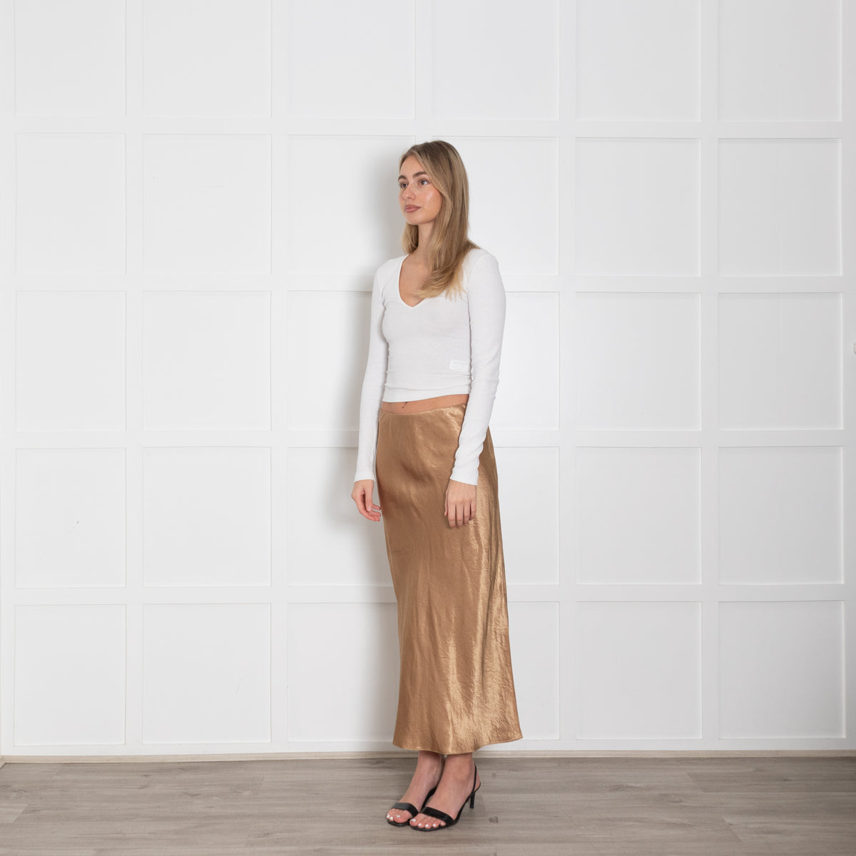 Vince Gold Slip Skirt