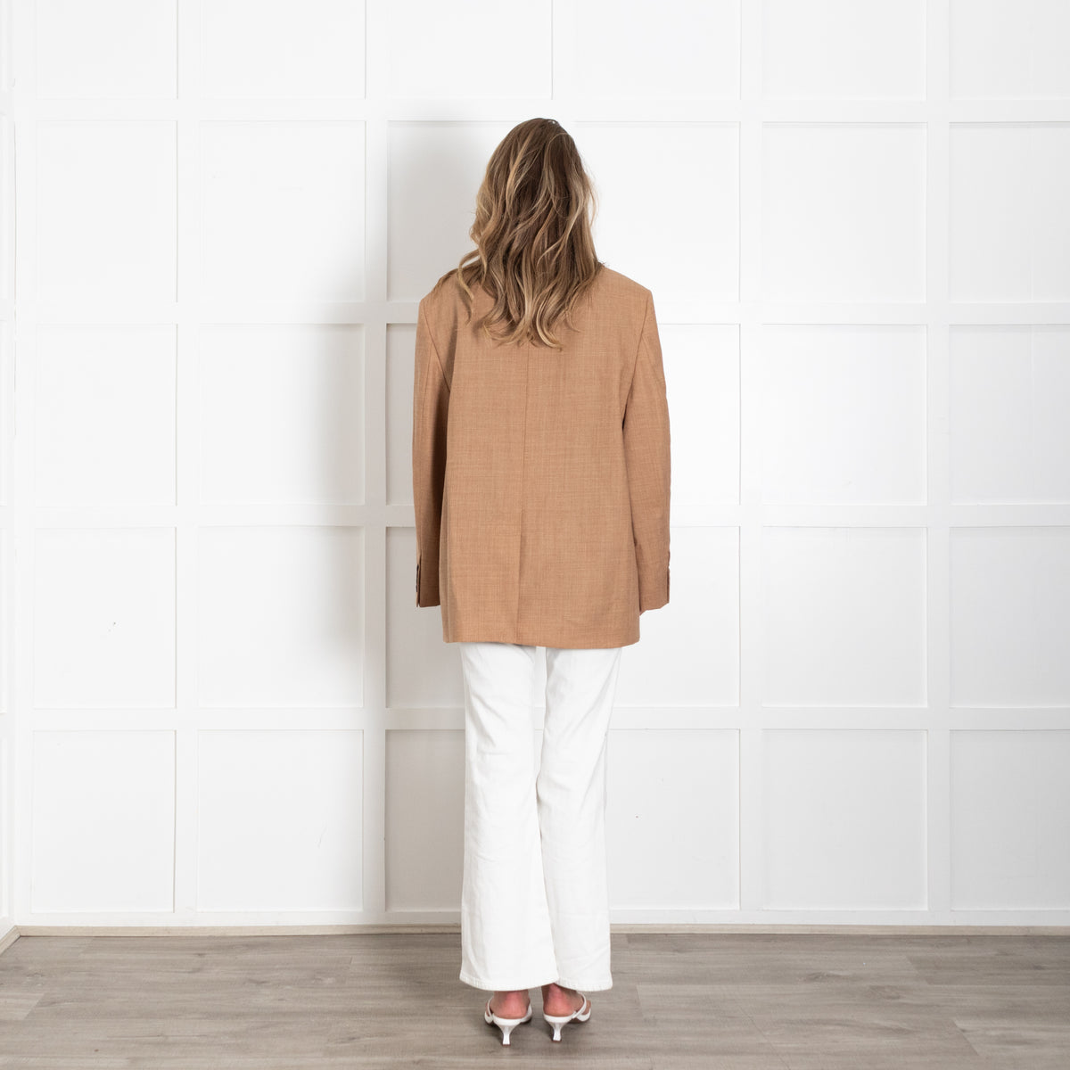 Me + Em Tan Single Breasted Blazer With Internal Sleeve Elastic
