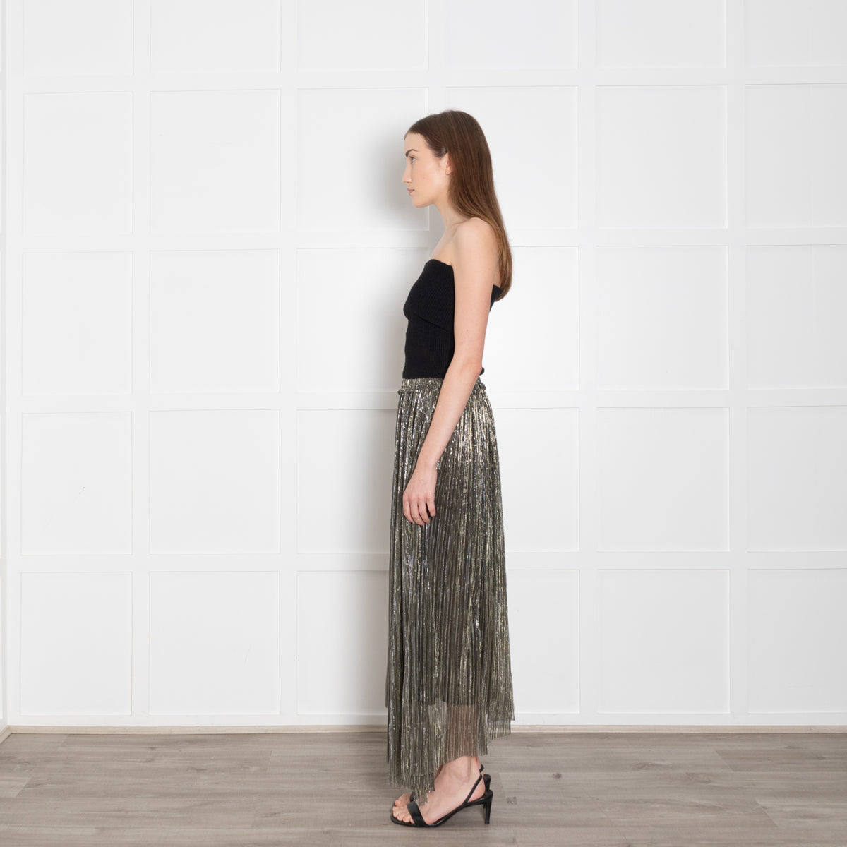 Isabel Marant Etoile Silver Lurex Asymmetric Skirt