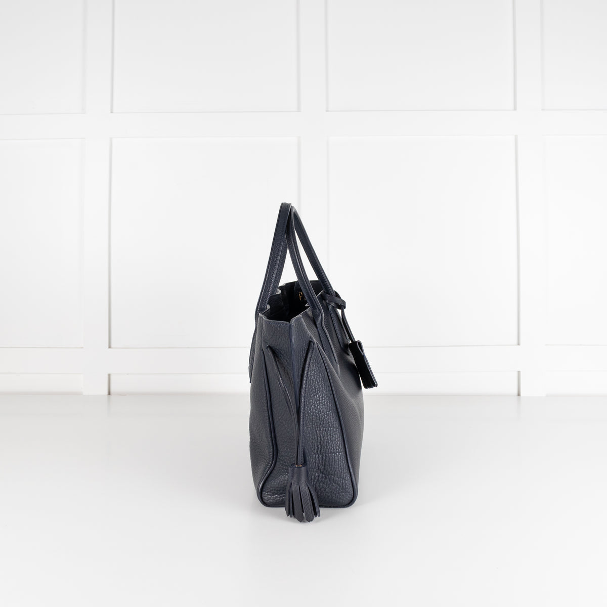 Longchamp Navy Textured Leather Penelope Tote Bag