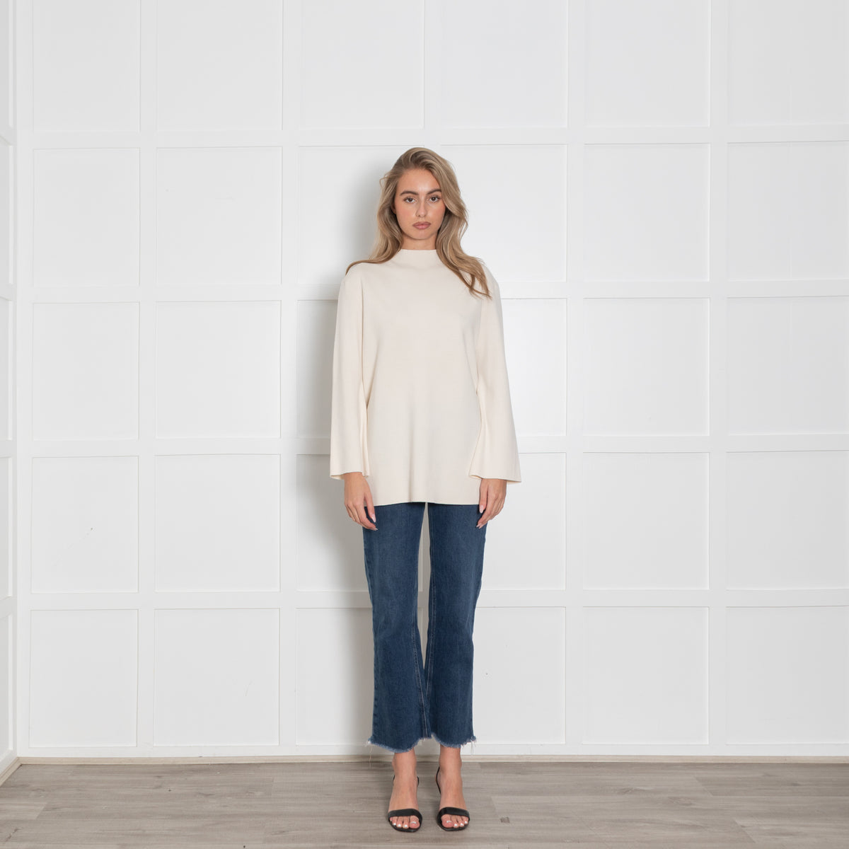 Adam Lippes Cream Open Back Wool Jumper