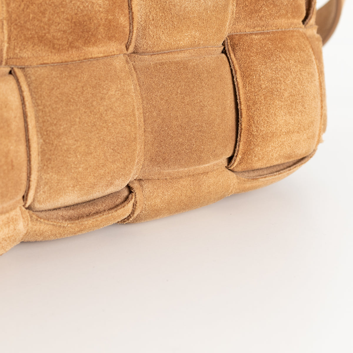 Bottega Veneta Tan Suede Padded Cassette Bag